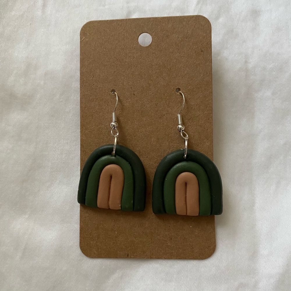 Rainbow clay earrings